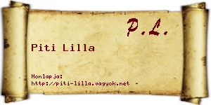 Piti Lilla névjegykártya